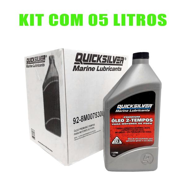 Óleo TCW3 Quicksilver 2 Tempos Motor de Popa Kit Com 5 Lts - Mercury Imagem de Óleo TCW3 Quicksilver 2 Tempos Motor de Popa Kit Com 5 Lts