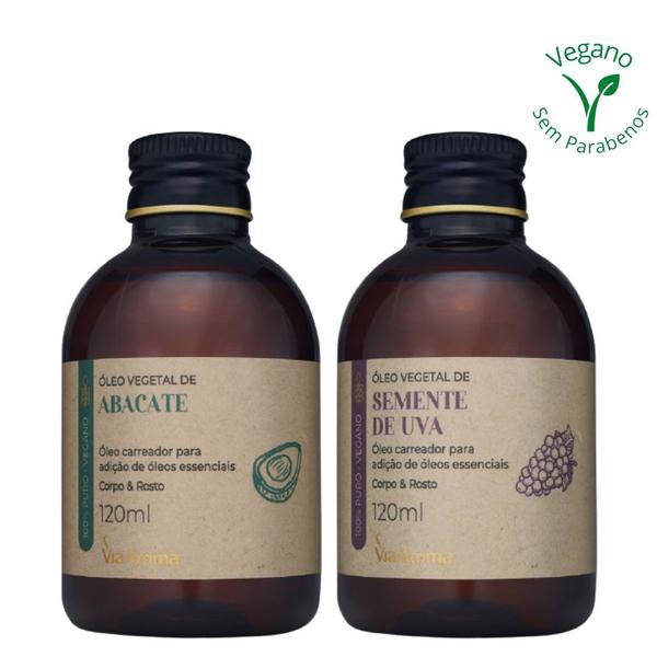 Óleo Vegetal de Abacate e Semente de Uva Via Aroma 120ml Imagem de Óleo Vegetal de Abacate e Semente de Uva Via Aroma 120ml