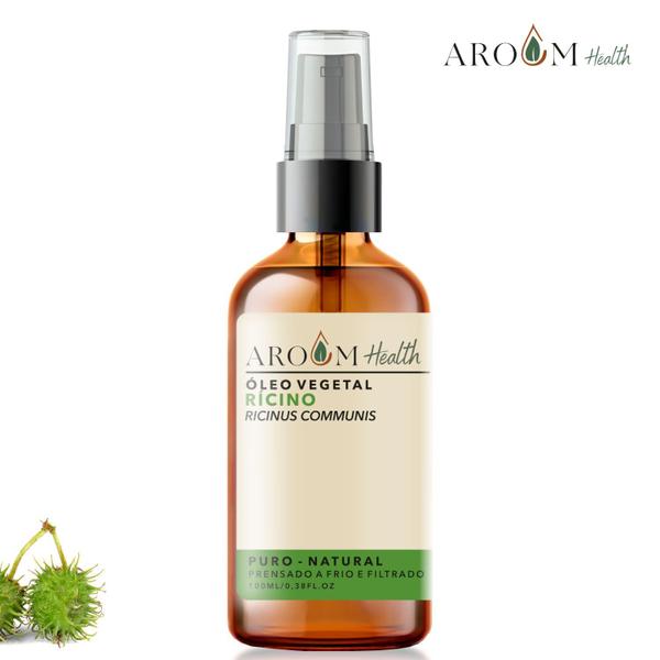 Imagem de Óleo Vegetal de Rícino ( Castor) 100% puro com laudo -  Cabelo e Pele 100 ml Aroom Health