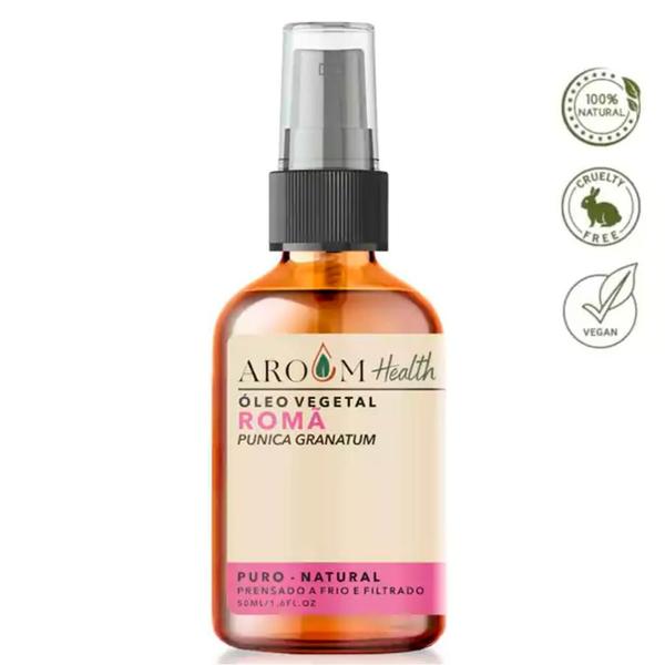 Imagem de Óleo Vegetal de Romã 100% puro natural Cabelo e Pele - 50 ml Aroom Health