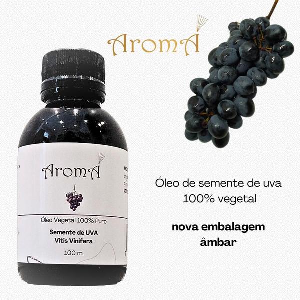 Imagem de Óleo Vegetal de Semente de Uva 100% Puro Aromá 100 ml - Reduz Estrias