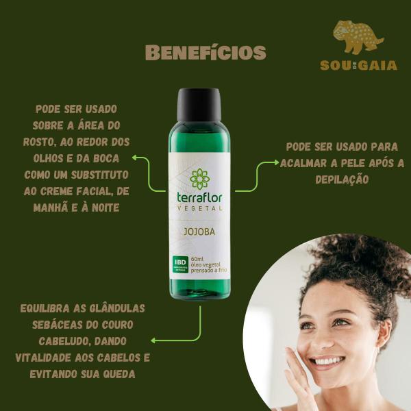 Óleo Vegetal Jojoba Orgânico 100% Natural Terra Flor - Terraflor Imagem de Óleo Vegetal Jojoba Orgânico 100% Natural Terra Flor