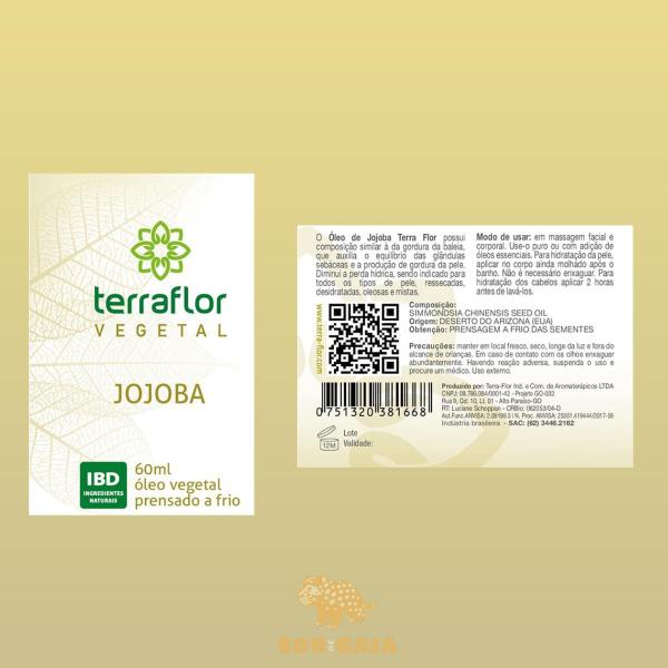 Óleo Vegetal Jojoba Orgânico 100% Natural Terra Flor - Terraflor Imagem de Óleo Vegetal Jojoba Orgânico 100% Natural Terra Flor