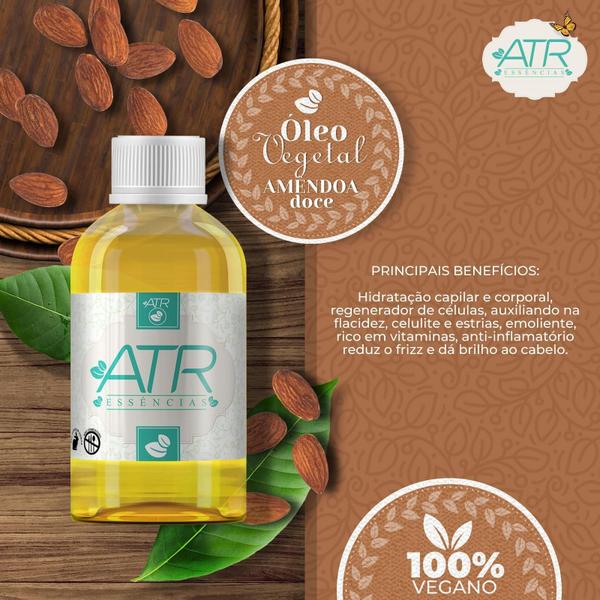 Oleo Vegetal Mineral 100% Natural Amêndoas 100Ml - Atr Essencias Imagem de Oleo Vegetal Mineral 100% Natural Amêndoas 100Ml