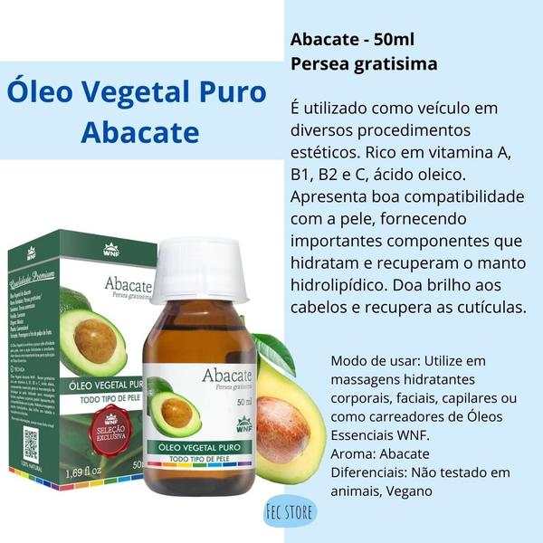 Imagem de Óleo Vegetal Natural De Abacate 50ml Orgânico - WNF