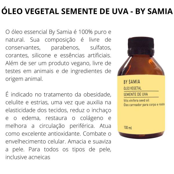 Imagem de Oleo Vegetal Semente de Uva By Samia 100 Ml Natural Vegano Para Aromaterapia, Massoterapia e Estética