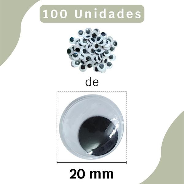 Imagem de Olhinhos Móveis Para Artesanato - 20Mm Pacote Com 100 Unidades - NYBC