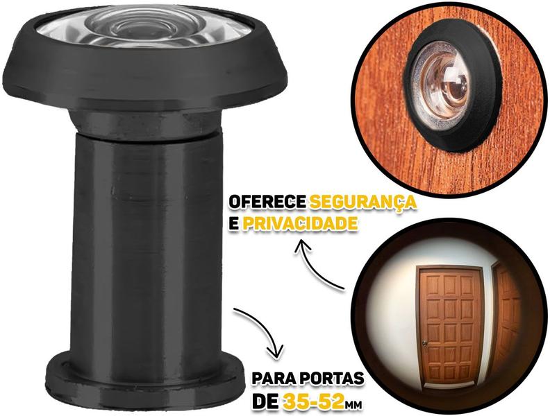 Imagem de Olho Mágico Para Porta Portões Visor Em Latão Ângulo De 180 32mm A 52mm Brasfort