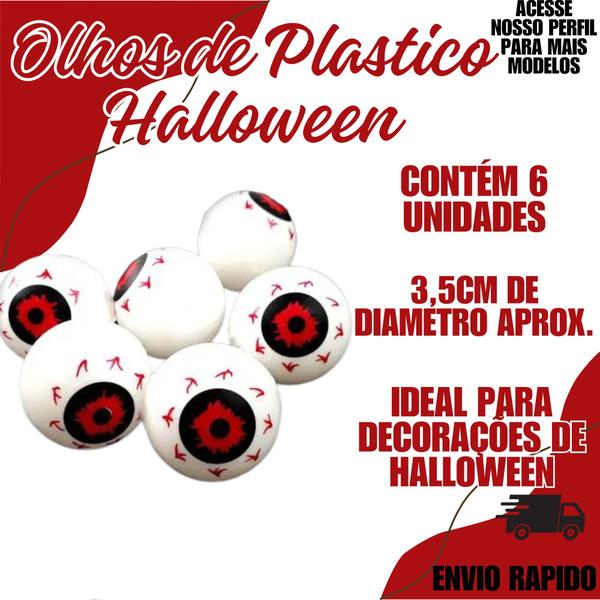 Imagem de Olhos de Plastico Halloween Decorativo Festa