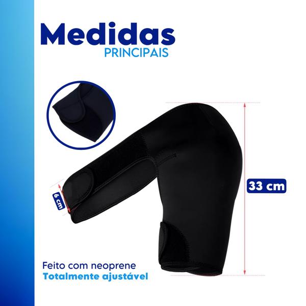 Imagem de Ombreira Ortopédica Suporte Ombro Neoprene Tensor Ajustável