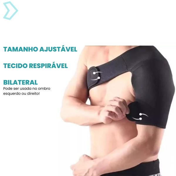 Imagem de Ombreira Suporte de Ombro Protetor Bilateral Neoprene Ajustável Resistente Treino Fitness Academia