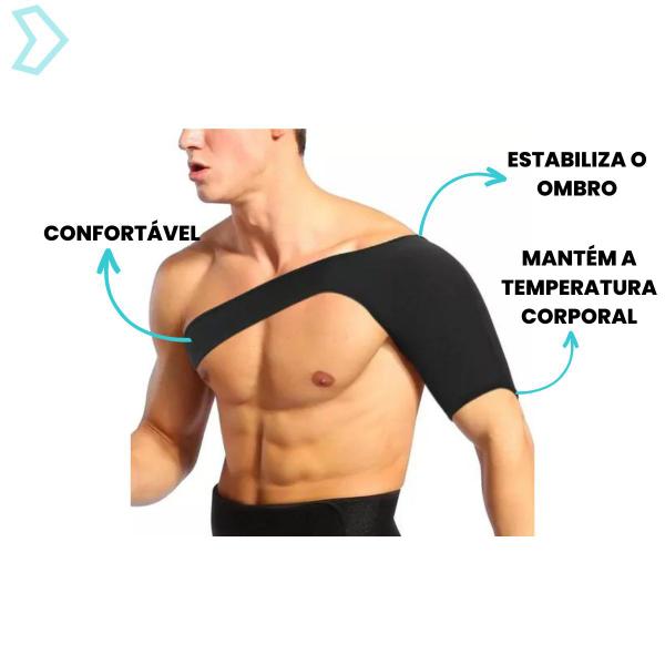 Imagem de Ombreira Suporte de Ombro Protetor Bilateral Neoprene Ajustável Resistente Treino Fitness Academia