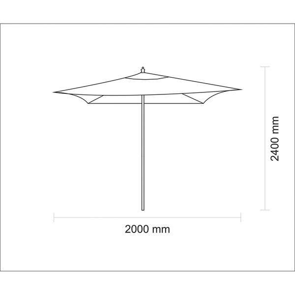 Imagem de Ombrelone 2,0m Tramontina Madeira Poliéster Quadrado Bege sem Base