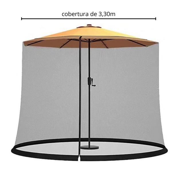 Ombrelone Base Central Redondo 3.3m com Tela Mosqueteiro Praia Jardim Bege Importway Iwobctm-330 Imagem de Ombrelone Base Central Redondo 3.3m com Tela Mosqueteiro Praia Jardim Bege Importway Iwobctm-330