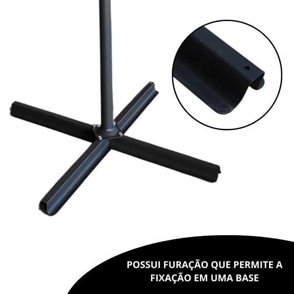 Imagem de Ombrelone Guarda Sol Lateral Com Led Para Praia Jardim 3,00m