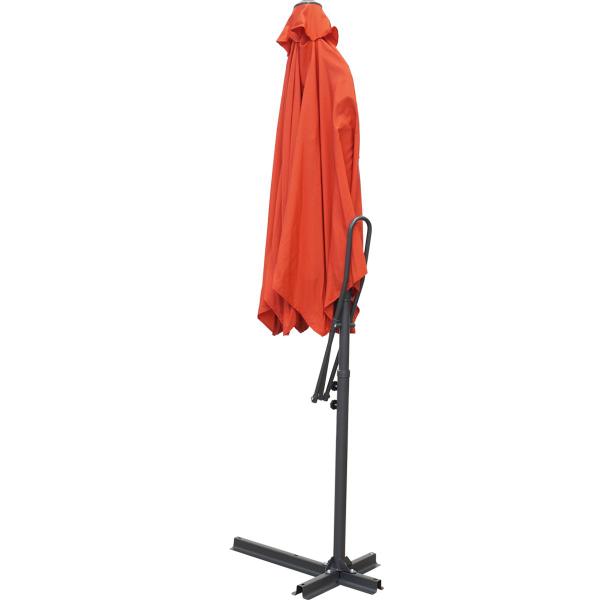 Ombrelone Lateral Suspenso 2,7m Jardim Alumínio com Base Led Manivela Vermelho Importway Iwobll-270 Imagem de Ombrelone Lateral Suspenso 2,7m Jardim Alumínio com Base Led Manivela Vermelho Importway Iwobll-270