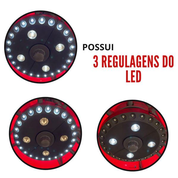 Imagem de Ombrelone Lateral Suspenso 2,7m Jardim Alumínio com Base Led Manivela Vermelho Importway Iwobll-270