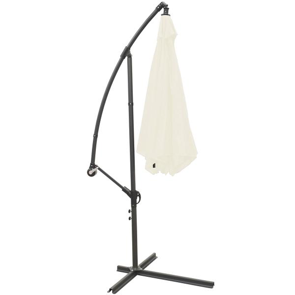 Ombrelone Lateral Suspenso 3M Jardim de Alumínio com Base Manivela Capa Branco Importway IWOBLC-3BR Imagem de Ombrelone Lateral Suspenso 3M Jardim de Alumínio com Base Manivela Capa Branco Importway IWOBLC-3BR