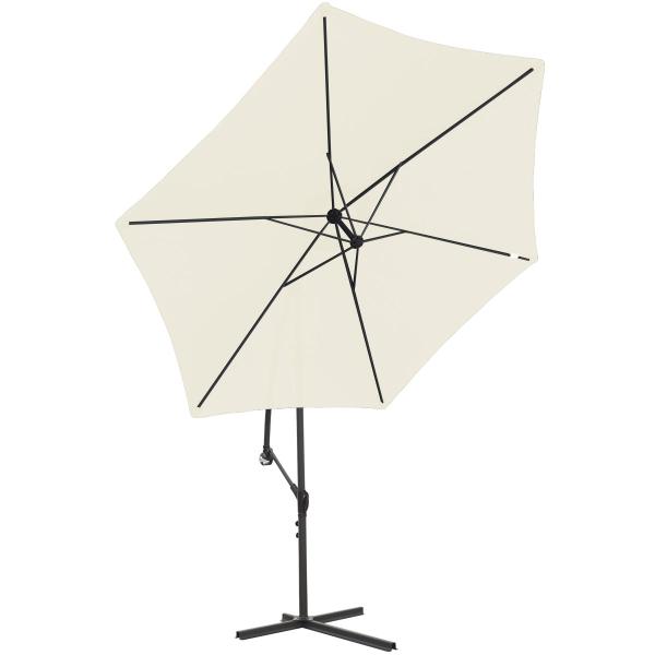 Ombrelone Lateral Suspenso 3M Jardim de Alumínio com Base Manivela Capa Branco Importway IWOBLC-3BR Imagem de Ombrelone Lateral Suspenso 3M Jardim de Alumínio com Base Manivela Capa Branco Importway IWOBLC-3BR