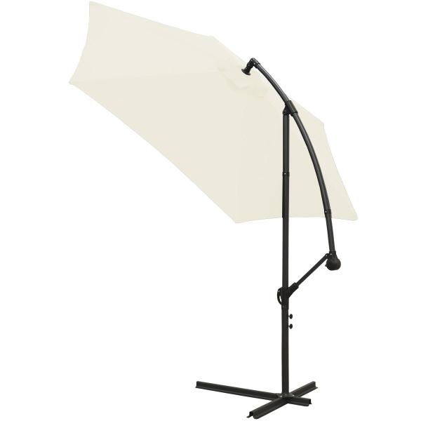 Ombrelone Lateral Suspenso 3M Jardim de Alumínio com Base Manivela Capa Branco Importway IWOBLC-3BR Imagem de Ombrelone Lateral Suspenso 3M Jardim de Alumínio com Base Manivela Capa Branco Importway IWOBLC-3BR