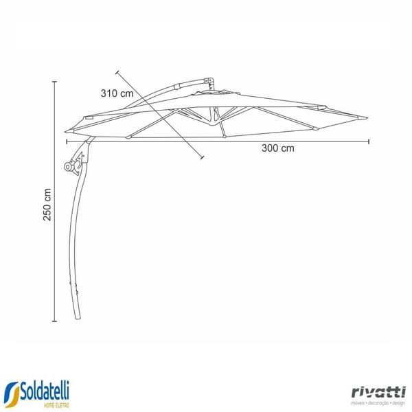 Imagem de Ombrelone Saba Várias Cores Sem Base - Rivatti