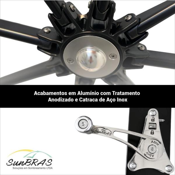 Imagem de Ombrelone STD Lateral Plus 3.0 Alumínio 12.0.022 + Inox