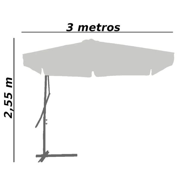 Imagem de Ombrelone Suspenso com Alavanca 3 M Diametro Bege  Bel 