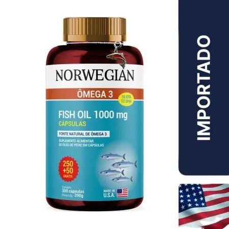 Imagem de Omega 3 1000mg norwegian kit com 300 capsulas sidney oliveira made in usa