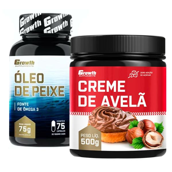 Imagem de Omega 3 75 Caps + Creme Avelã 500g Growth Supplements