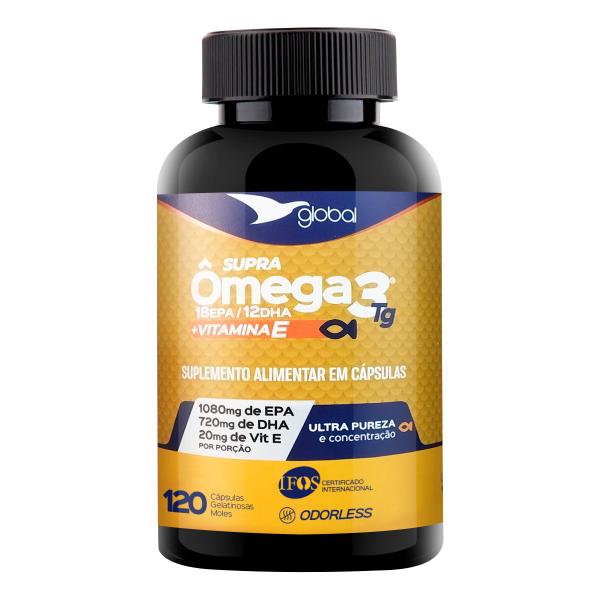 Imagem de Ômega 3 com Vitamina E 1500mg Global Suplementos 120 Cápsulas