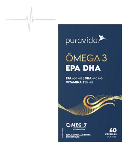 Imagem de Omega 3 Epa 660mg  Dha 440mg  Vit. E 10mg 60caps Puravida