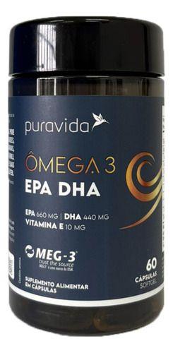 Imagem de Ômega 3 Epa Dha Com Vitamina E 60 Cápsulas Puravida