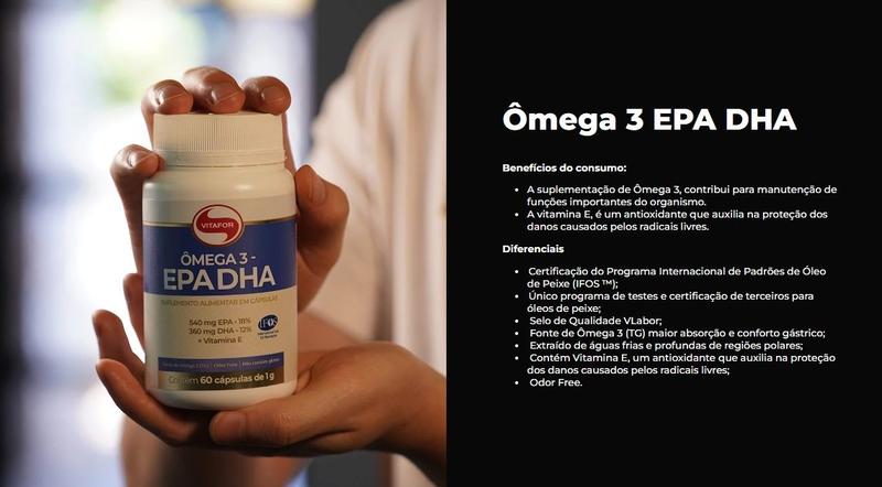 Imagem de Omega 3 EPA/DHA (EPA 540mg e DHA 360mg) com 60 cápsulas-Vitafor