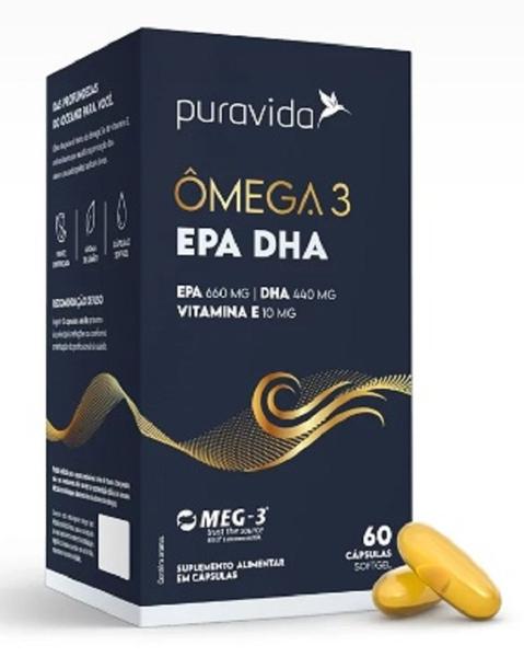 Imagem de Omega 3 EPA/DHA (EPA 660 mg e DHA 440 mg e Vitamina E de 10 mg) com 60 cápsulas-Pura Vida