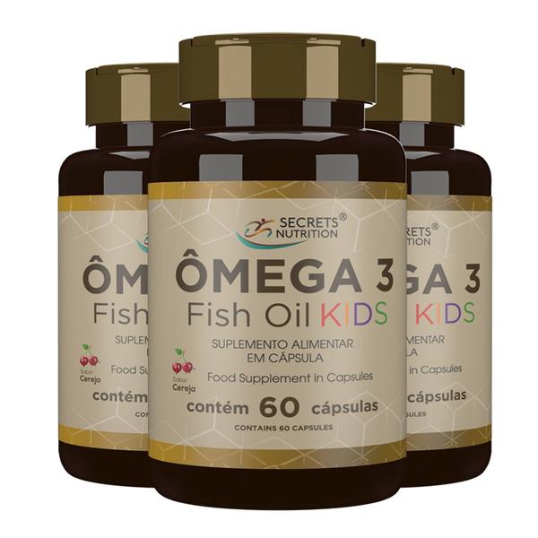 Imagem de Ômega 3 Epa Dha Fish Oil Kids sabor Cereja 180 cápsulas mastigaveis - Secrets Nutrition