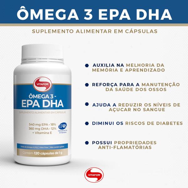 Imagem de Omega 3 epa e dha 120 capsulas 1000mg - vitafor