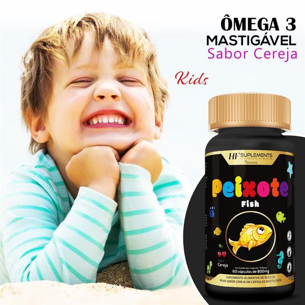Imagem de Omega 3 kids bom desenvolvimento infantil sabor cereja