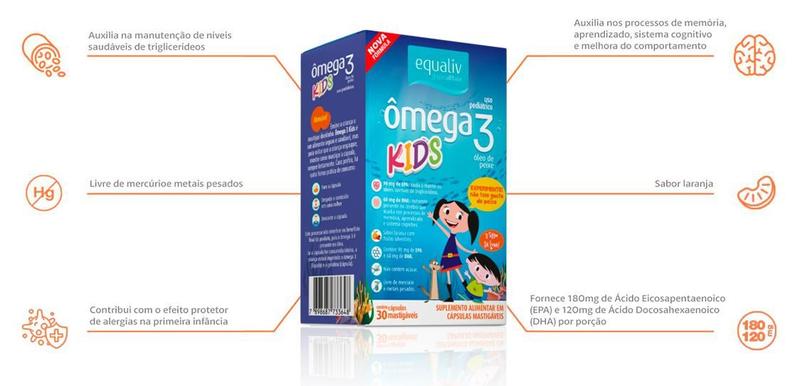 Imagem de Ômega 3 Kids Pro Equaliv Oil com 30 Cápsulas Mastigáveis