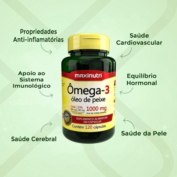 Imagem de Ômega 3 Óleo de Peixe 120 Capsulas 1000mg Maxinutri