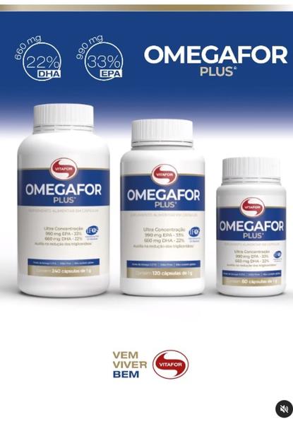 Imagem de Omega 3 Omegafor Plus (990 mg EPA e 660 mg de DHA) com 60 cápsulas - Vitafor