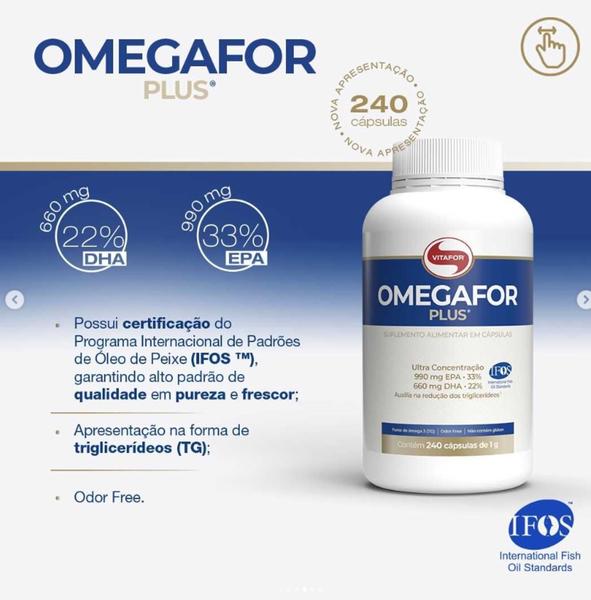 Imagem de Omega 3  Omegafor Plus com 60 cápsulas de 990 mg EPA e 660 mg de DHA  - Vitafor