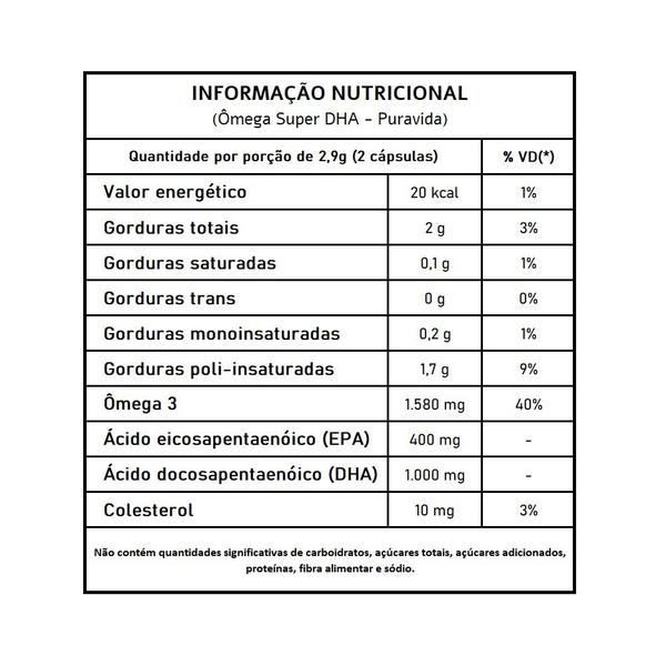 Imagem de Ômega 3 Super DHA - Puravida 60 Cápsulas