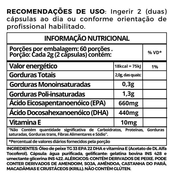 Imagem de Omega 3 TG Canadense 2000mg + EPA 660mg + DHA 440mg + Vitamina E 10mg 60 Cáps Therapeutica