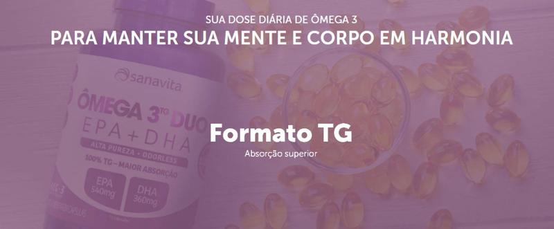 Imagem de Omega 3 TG Duo EPA de 540 mg + DHA de 360 mg com 60 cápsulas-Sanavita