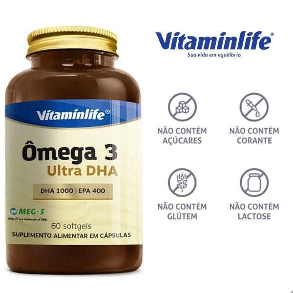 Imagem de Ômega 3 Ultra DHA 1000 EPA 400 60 Softgels Vitaminlife