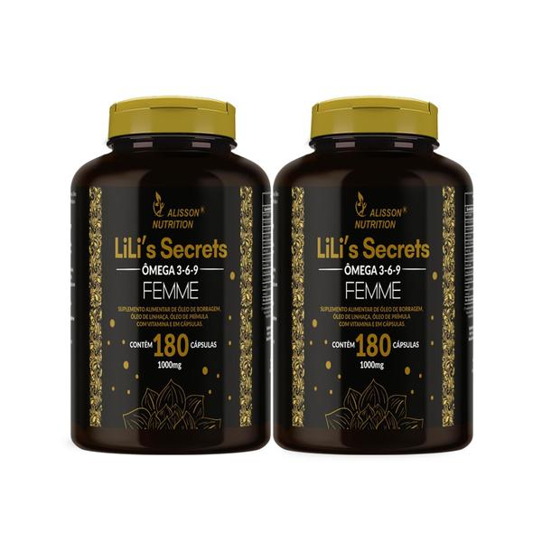 Imagem de Omega Mulher 3 6 9 Óleo Linhaça Borragem Primula Vitamina E 2x180 cápsulas - Lilis Secrets