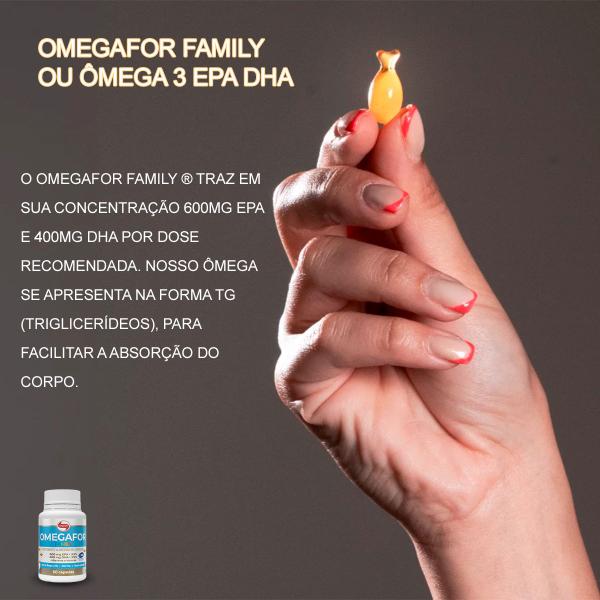 Imagem de Ômegafor Family Ômega 3 Vitafor 60 cápsulas