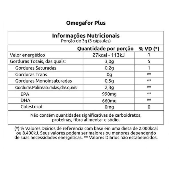 Imagem de Omegafor Plus Omega 3 Vitafor 120 Cápsulas Ômega 3 Dha 660mg Epa 990mg