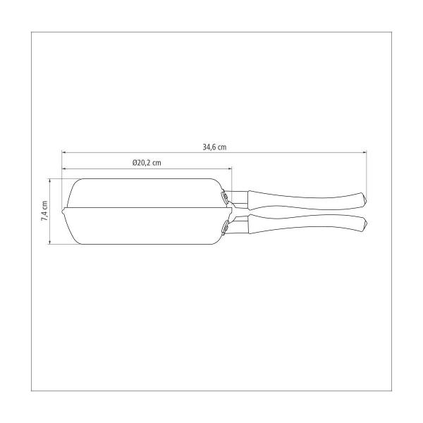 Imagem de Omeleteira de aluminio com revestimento interno de antiaderente 20cm