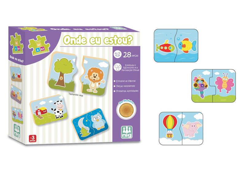 Onde Estou Quebra Cabeça Infantil Bebê Educativo - Nig Brinquedos Imagem de Onde Estou Quebra Cabeça Infantil Bebê Educativo - Nig Brinquedos